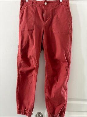 LOFT Rust-Red Utility Joggers